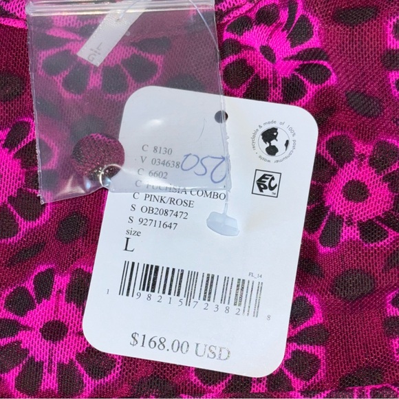 Free People Briella Midi Dress Fuchsia Combo Size L - Picture 12 of 14